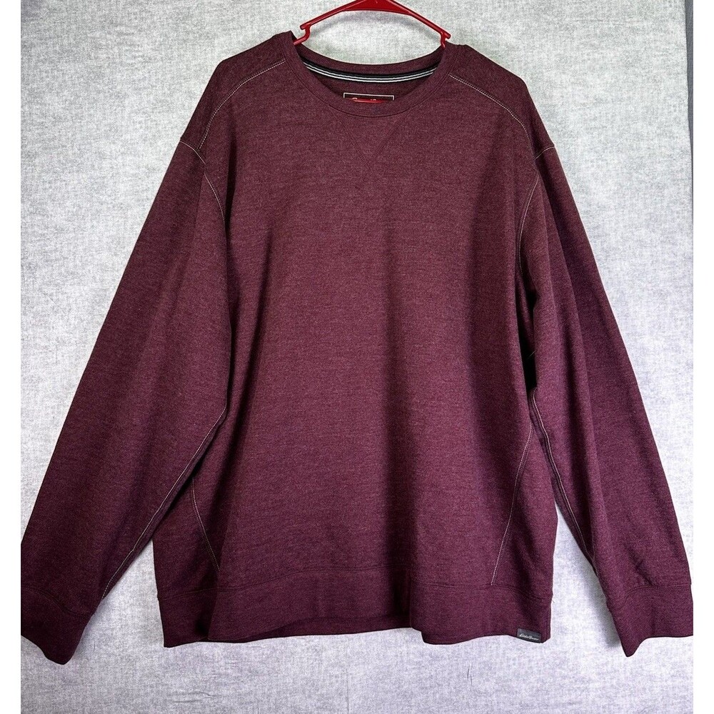 Eddie Bauer Sweatshirt Cotton Polyester Oxblood Color Men's XXL 2XL Soft EUC
